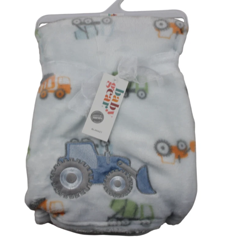 Manta de tractor de equipo para bebé polar azul claro granja campo bebés niños suave nueva con etiquetas Foto 1 de 4