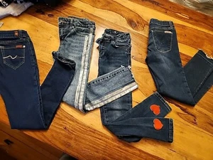 Lot Of 4 Girls Skinny Jeans Hudson Seven Joes AG Size 8, 10 - Picture 1 of 13