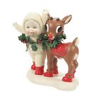 @ Dept 56 Snowbabies Porcelain Figurine Wrapped Up With Rudolph Christmas Decor