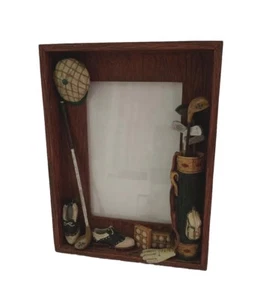 Golf Photo Frame 3D Hand Painted 4 x 6 by Russ Highland Ridge - Picture 1 of 7