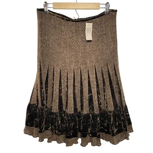 NWT Grace Elements Womens Velvet & Knit Midi Skirt Size 12 - Picture 1 of 6