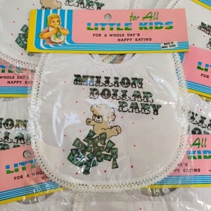 Nos Vintage Rare Hong Kong Million Dollar Baby Bib Tie Closure Sealed Gift Money - Picture 1 of 15