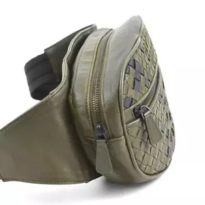 BOTTEGAVENETA Authentic Body Bag Waist Bag Intrecciato Leather Length 14cm VN02 - Picture 1 of 5
