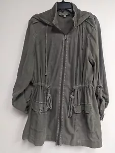 Torrid Cargo Jacket Army Green Full Zip With Hoodie - Bild 1 von 11