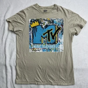 MTV Shirt Men’s Medium Logo Basquiat Crown NYC Street Art Graffiti - Picture 1 of 13