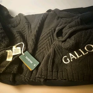 Tentree GALLO Organic Cotton CaTble Knit Blanket 62"X 60”  Black New - Picture 1 of 6