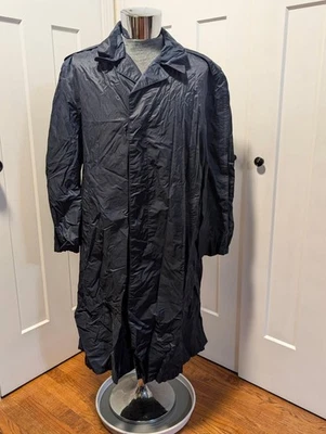 Vintage US Air Force Raincoat Mens 42S Blue Nylon Military 70s MIL-R-38213A - Image 1 of 4