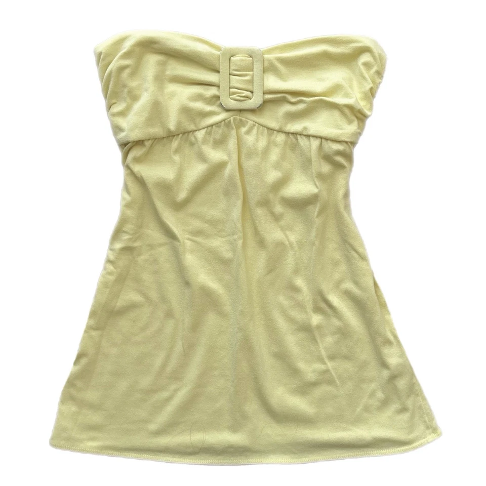 vintage y2k yellow strapless babydoll top size s - Image 1 of 1