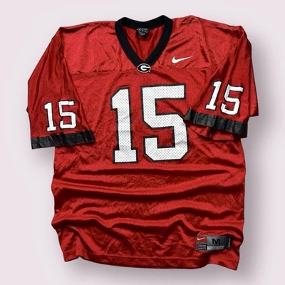 Vintage Men’s Nike Georgia Bulldogs College Football Jersey 90s Sz L #15 Red - Image 1 of 4