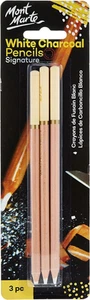 Mont Marte Charcoal Pencils 3 Pieces Set, White - Picture 1 of 12