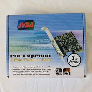 SYBA SD-PEX10005 PCI-E x 1 Parallel port card with full and low height brackets - Picture 1 of 7