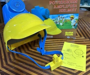 1980s RADIO SHACK Powerhorn Amplifier Helmet, Works! Original Box & Instructions - Picture 1 of 5
