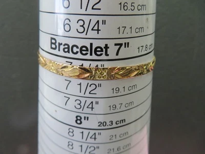 Vtg 14k Solid Yellow Gold 5.14mm Slip On Bangle Bracelet 5.91 Grams - Image 1 of 4