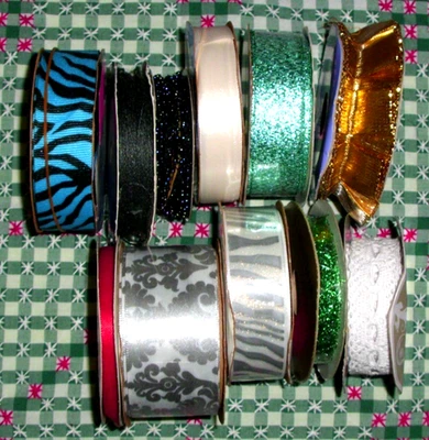 12 Odd Ribbon Spools (See Pics) - Image 1 of 3