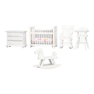 1:12 Dollhouse Furniture Model Set Miniature Baby Crib Rocking Horse Chair Cabi✈ - Picture 1 of 12