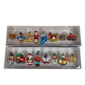 Nuevo Department 56 Pequeños Adornos de Navidad de Vidrio Mini Juego de 2 Caja - Imagen 1 de 10