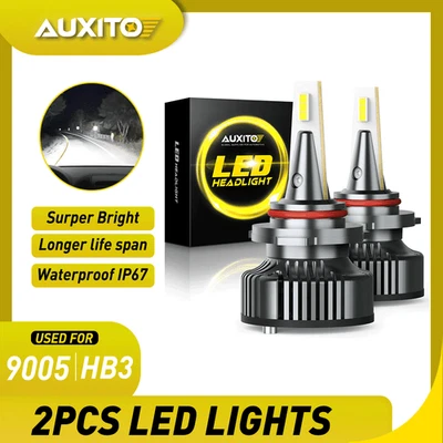 2Pcs 9005 HB3 LED 6500K Xenon White High Beam Headlight Bulb Error Free CANBUS - Image 1 of 4
