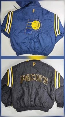 VTG Pro Player Indiana Pacers Puffer Jacket Size XL Reversible NBA 90s - Image 1 of 4