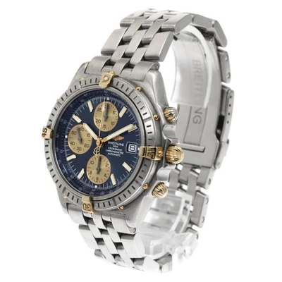 BREITLING CROSSWIND B13355 43mm SS/YG Automatic Chronograph Date Navy/Gold #C616 - image 1 of 4