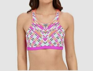 $195 Next by Athena Women's Pink Go with the Flow High Jump Sport Bra Size 38B/C