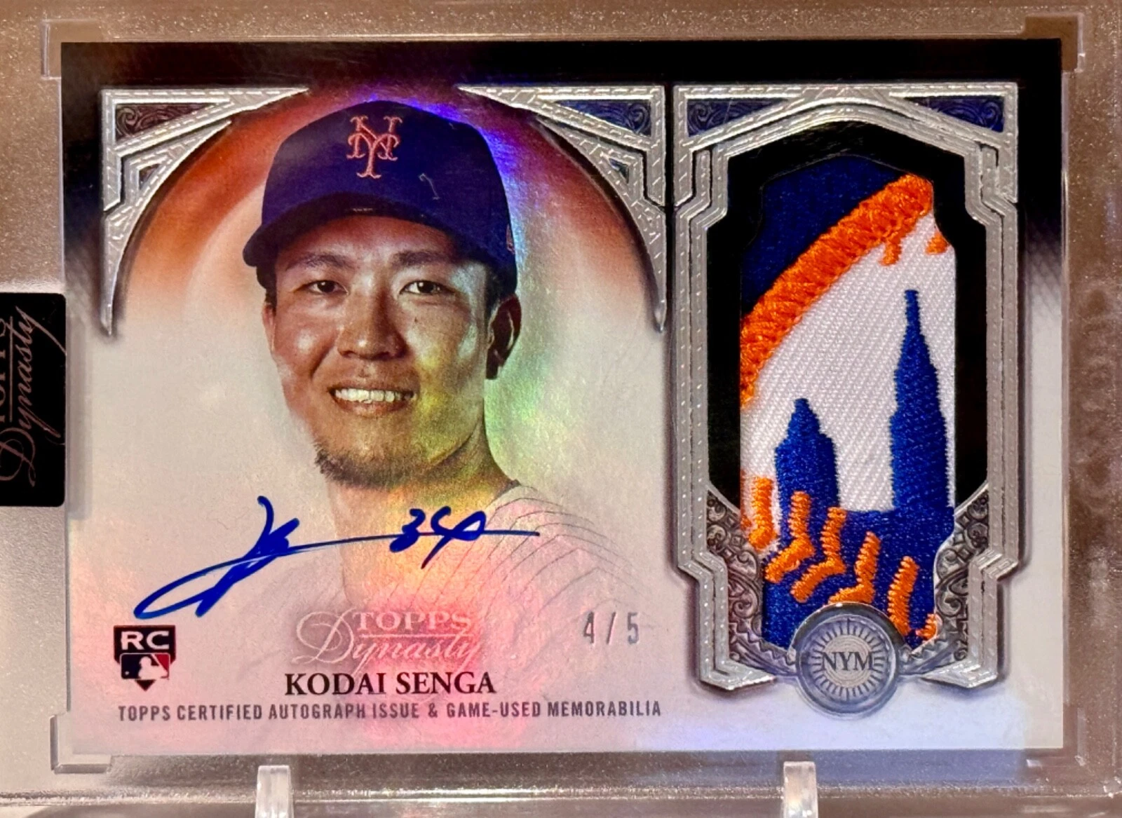 2023 Topps Dynasty Kodai Senga Rookie Game Used Patch Auto RPA 4/5 NY Mets RC