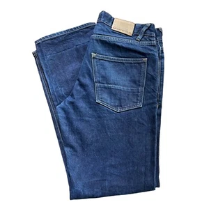 Hiut Denim Co Made to Order Jeans 32x30 Work Made Wales Signed Dark Blue Denim - Picture 1 of 14