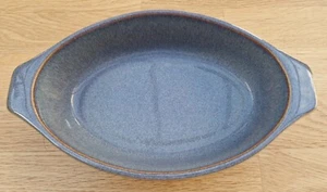 Denby Jet Black Stoneware - 9" Oval Serving Dish Bowl Lasagne Veg Gratin - Picture 1 of 3