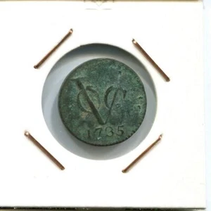 1735 HOLLAND VOC DUIT NETHERLANDS INDIES NEW YORK COLONIAL PENNY #VOC2372.7U - Picture 1 of 3
