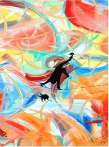 CONTEMPORARY ART PAINTING . Dimension II  Series of 2 Paintings ORIGINAL COA - Picture 1 of 4