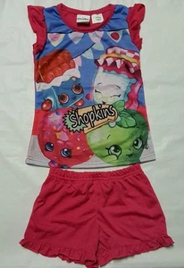 New Kids Girls Short Sleeve Clothing Set Cartoon shopkins Pajamas light weight - Picture 1 of 4