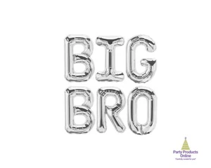 BIG BRO Letter Balloon Banner - Gold, Rose Gold and Silver Party Decorations - Picture 1 of 7