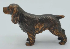 Vintage Brass/Bronze Cocker Spaniel Dog Figurine / Paperweight ~ 3.5"L x 2.5"H - Picture 1 of 9