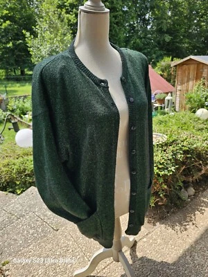 Pisano Vogue Strick-Jacke Gr.M .Lurex Grün Vintage Weste  - Bild 1 von 4