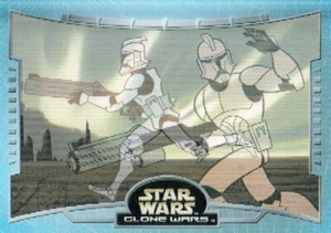 STAR WARS CLONE WARS 2004 TOPPS BATTLE MOTION INSERT CARD B5 CLONE TROOPERS - Picture 1 of 1