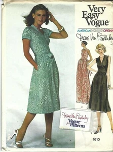 Vogue Sewing Pattern 1610 Diane Von Furstenberg Wrap Dress Size 10 Uncut, Label - Picture 1 of 6