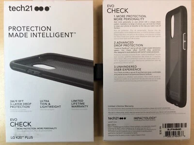 Tech21 Evo Check Case for LG K20 PLUS in Smokey Black - Image 1 of 2