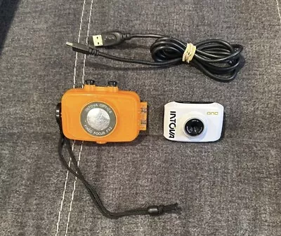 Intova Duo Waterproof HD POV Sports Video Orange Action Camera w Case & Charger! - Image 1 of 3