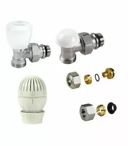 TESTA TESTINA TERMOSTATICA KIT VALVOLA DETENTORE RADIATORE ADATTATORI GIACOMINI - Foto 1 di 10