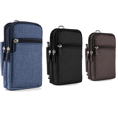 Cell Phone Pouch Wallet Belt Clip Holster Case Bag for iPhone 16 Pro Max/ 16 Pro - Image 1 of 4