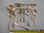 VINTAGE 11 MIXED LOT SILVER PLATE COCKTAIL FORKS SERVING PIECES USE OR CRAFT B