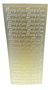 Peel off stickers gold 'Thinking of you''. Starform 305