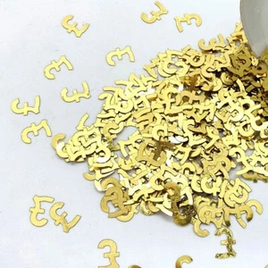 Confetti Sterling Symbol Gold - 2 Pchs or 1/2 lbs - FREE SHIP (9865) - Picture 1 of 15