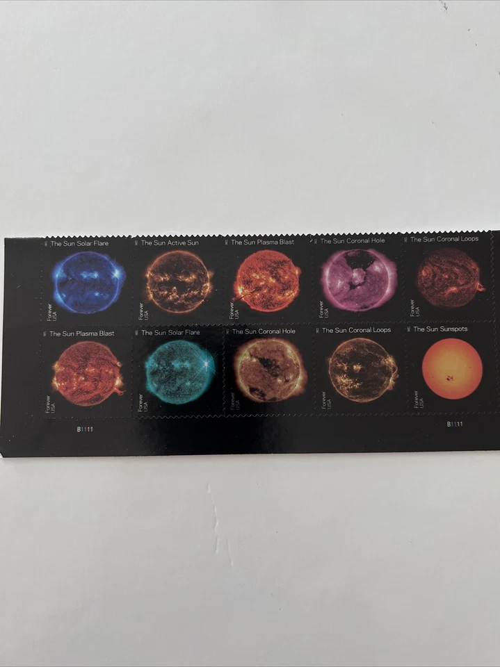 USA Postage Stamps 2021 Sun Science MNH 10 Stamps - Image 1 of 1