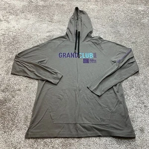 New Era Hooded Shirt Mens XL Gray Pullover Hoodie T Shirt Sweatshirt Grand Club - Picture 1 of 9