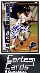 Yovan Gonzalez 2015  Grandstand Pensacola Blue Wahoos #8 TTM/IP Signed Auto