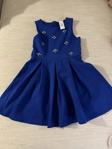 GYMBOREE Best In Blue Size 6 Gem Ponte Dress Blue Holiday Girls Dressy - Picture 1 of 5