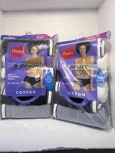 hanes womens cotton briefs size 7 (2pack) - Picture 1 of 2