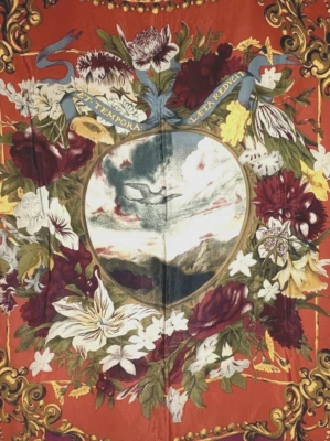 Ellen Tracy Mujer Pañuelo Seda 35" Cuadrado Borgoña y Blanco Floral Colorido Foto 1 de 4