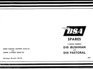 (0347) 1966-1967 BSA Bantam D10 Bushman & Pastoral parts book - Picture 1 of 1