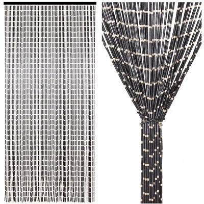 Cortina con cuentas de bambú de 65 hilos 79*35 pulgadas hecha a mano divisor de puerta de habitación colgante Foto 1 de 4